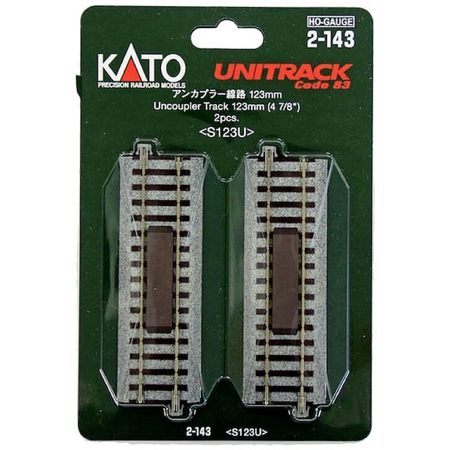 H0 Kato Unitrack 2-143 Frakoblingsspor 123 mm 2 stk