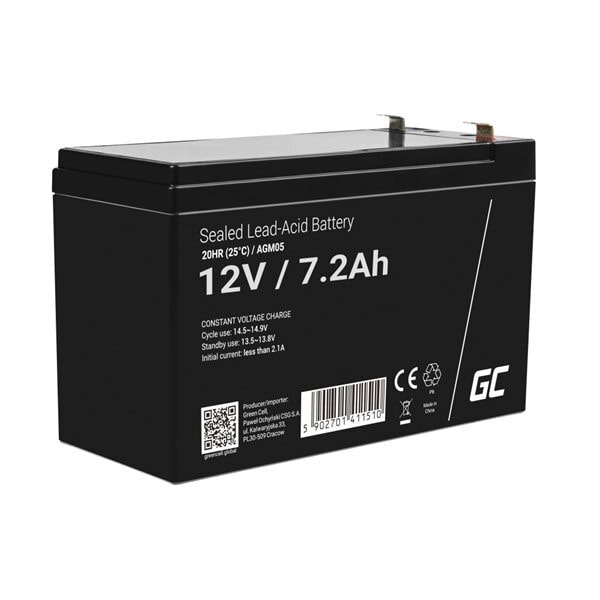 Green Cell AGM Batteri 12V 7.2Ah | Elgiganten