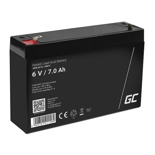 Green Cell AGM Batteri 6V 7Ah | Elgiganten