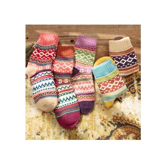 par strikkede sokker i flotte farver mønstre | Elgiganten