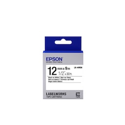 Epson Label Cartridge Standard Black/White 12mm (9m), Sort på hvid, Japan, Labe