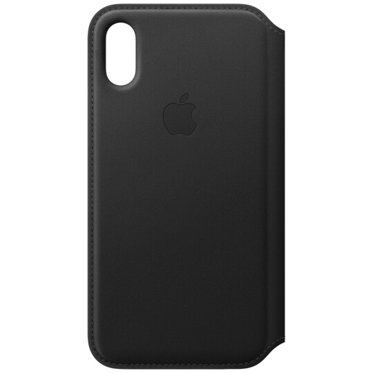 Apple iPhone Xs læder Folio cover - (sort) | Elgiganten