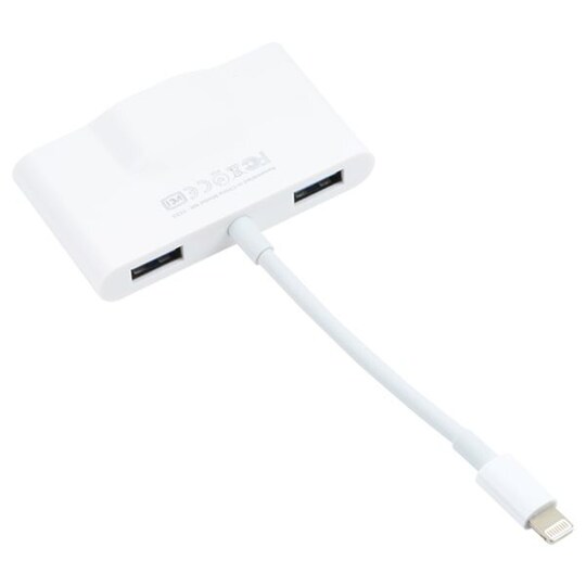 iPhone adapter till Dual USB 3.5mm AUX Ethernet | Elgiganten