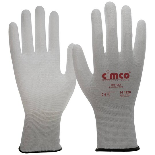 Cimco ESD Flex grau 141219 Nylon Antistatisk handske Størrelse (handsker):  9, L 1 Paar | Elgiganten