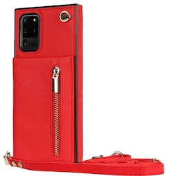 Zipper halskæde etui Samsung Galaxy S20 Ultra - Rød