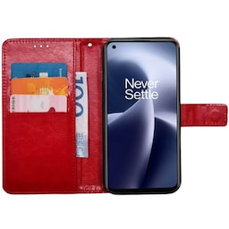 Wallet cover 3-kort OnePlus Nord 2T 5G - Rød
