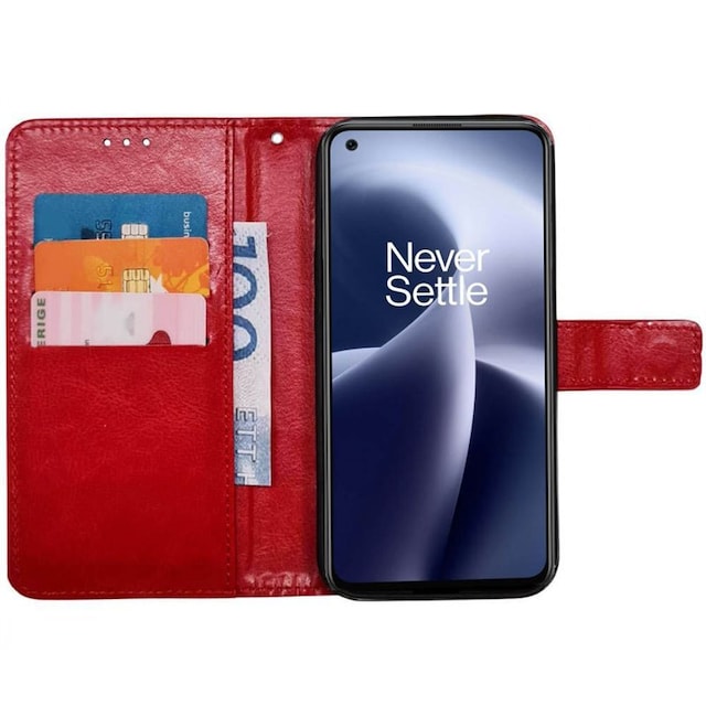 Wallet cover 3-kort OnePlus Nord 2T 5G - Rød