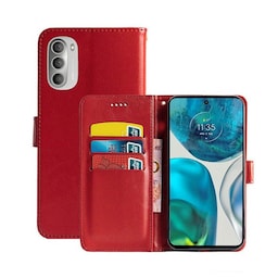 Wallet cover 3-kort Motorola Moto G52 - Rød