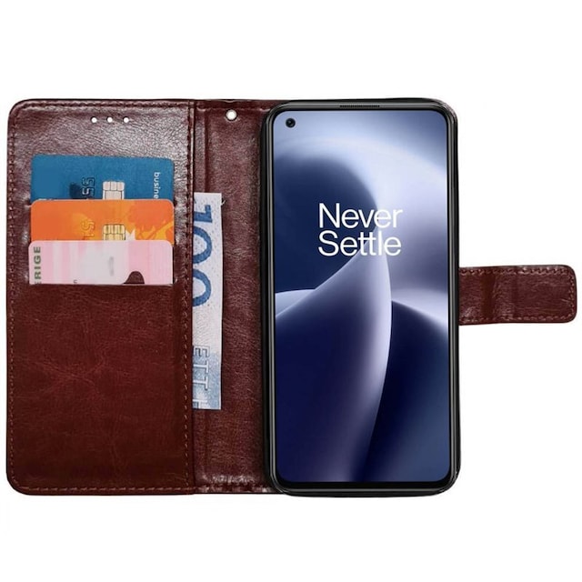 Wallet cover 3-kort OnePlus Nord 2T 5G - Brun