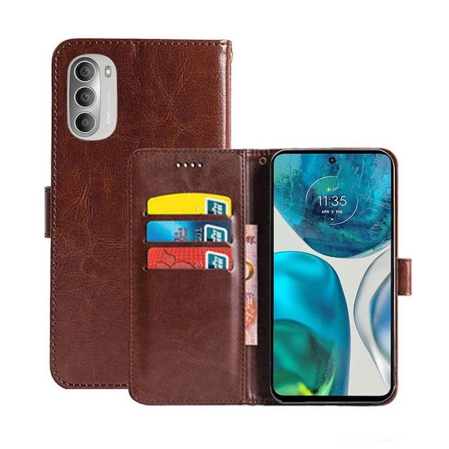 Wallet cover 3-kort Motorola Moto G52 - Brun