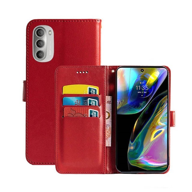 Wallet cover 3-kort Motorola Moto G82 5G - Rød
