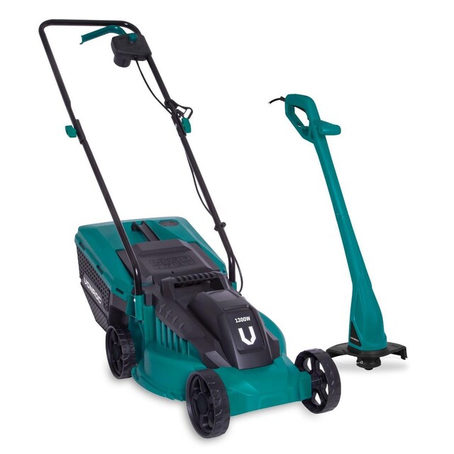 VONROC Plæneklipper 1300W 32cm klippebredde - Græstrimmer 300W Ø230mm klippediameter