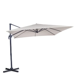 VONROC Premium Parasol Pisogne 300x300cm - 360 ° Drejelig - Vippefunktion - Beige - Inkl. beskyttelsesovertræk