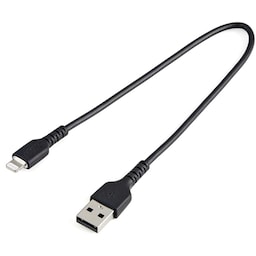 StarTech.com 30cm tålig, svart USB-A till Blixtkabel - Hård, tålig aramifiber