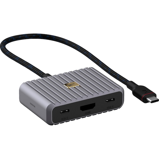 Unisynk 5 ports 8K 100W USB-C-hub (grå)