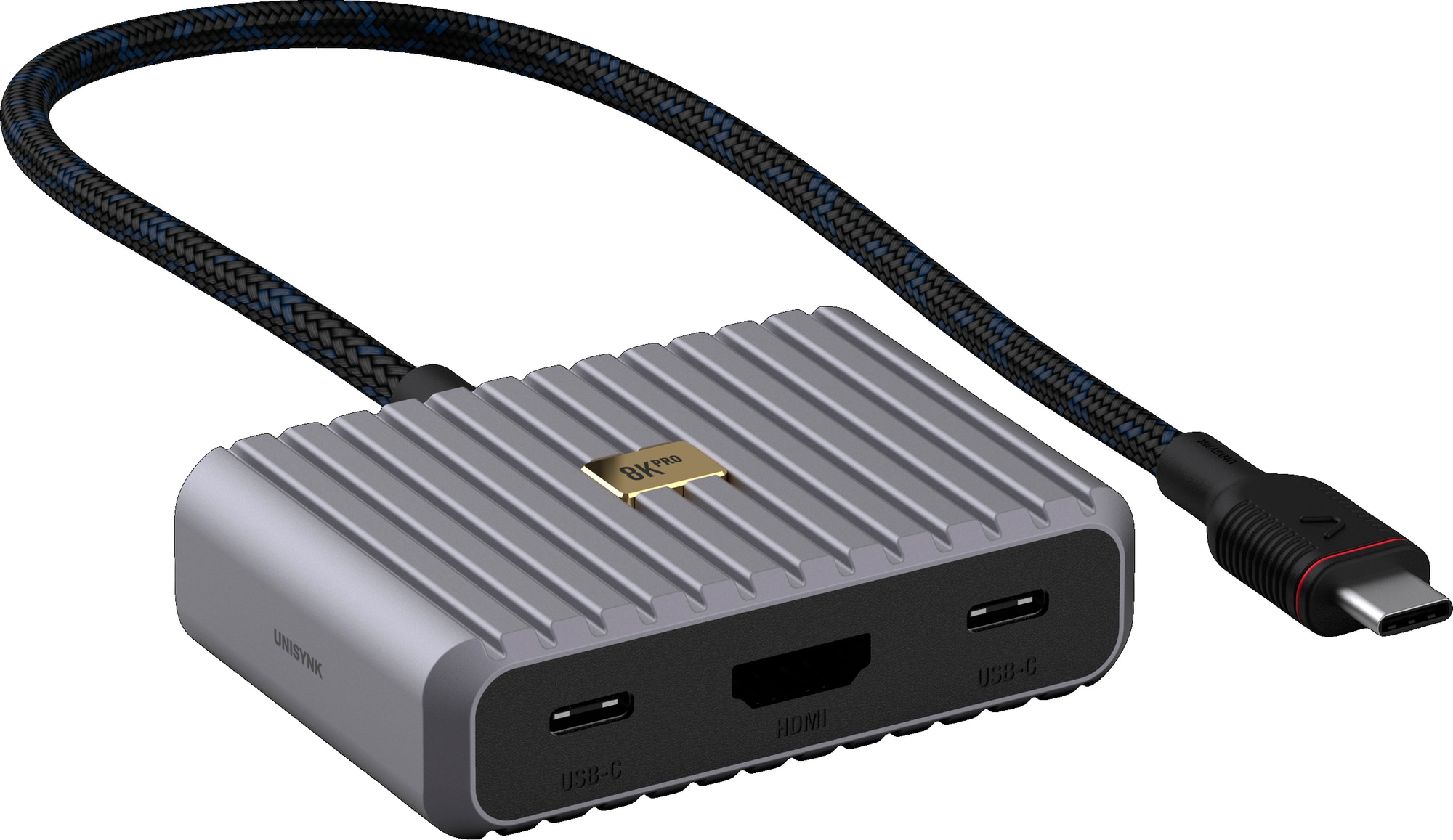 Unisynk 5 ports 8K 100W USB-C-hub (grå) | Elgiganten