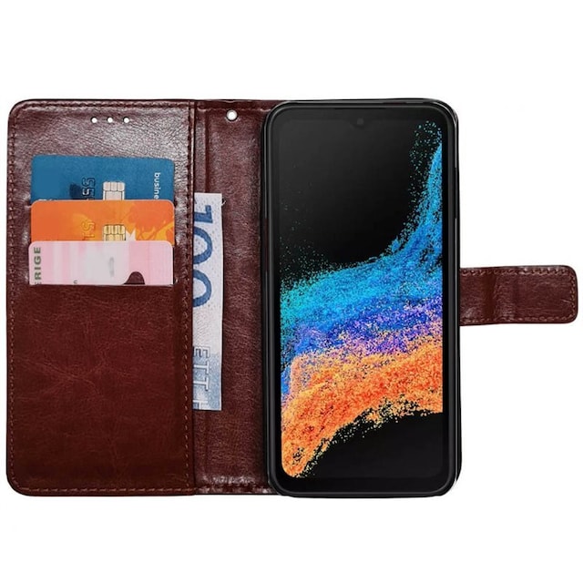Wallet cover 3-kort Samsung Galaxy Xcover 6 Pro - Brun