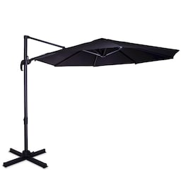 VONROC Parasol Bardolino Ø300cm - Parasol - Dreje og vippe - UPF 50+  Sort