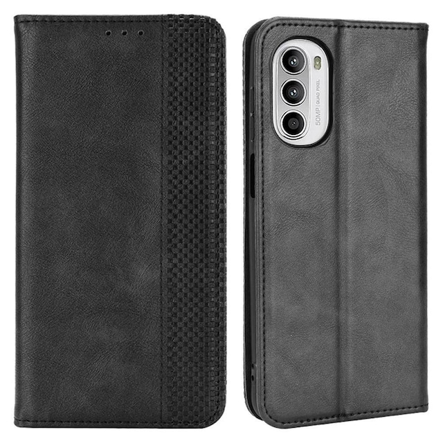 Wallet Stand Flip Phone Case til Motorola Moto G52 - Sort
