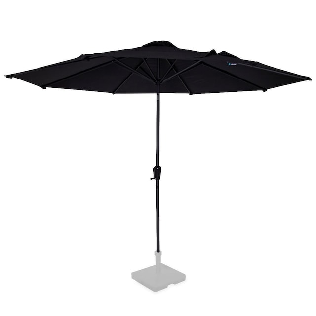 VONROC Premium Parasol Recanati Ø300cm - Slidstærk parasol - Vippefunktion - UV-resistent stof - Antracit/sort - Inkl. betræk