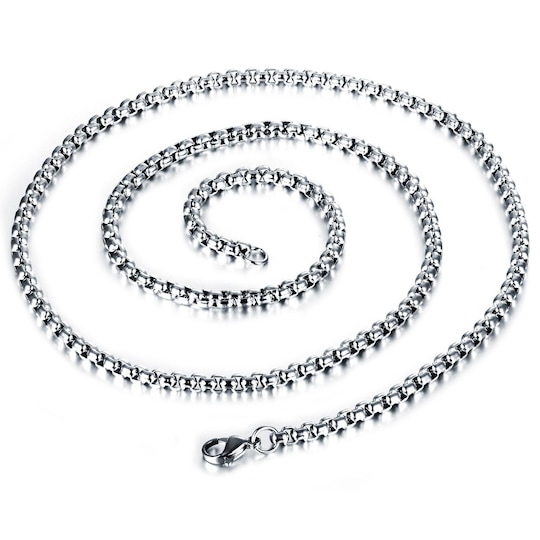 Kæde halskæde til mænd Titanium stål Sølv 55 cm | Elgiganten