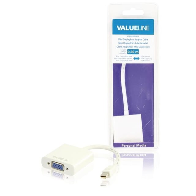 Mini Displayport Kabel Mini DisplayPort Han - VGA Hun 0.20 m Hvid