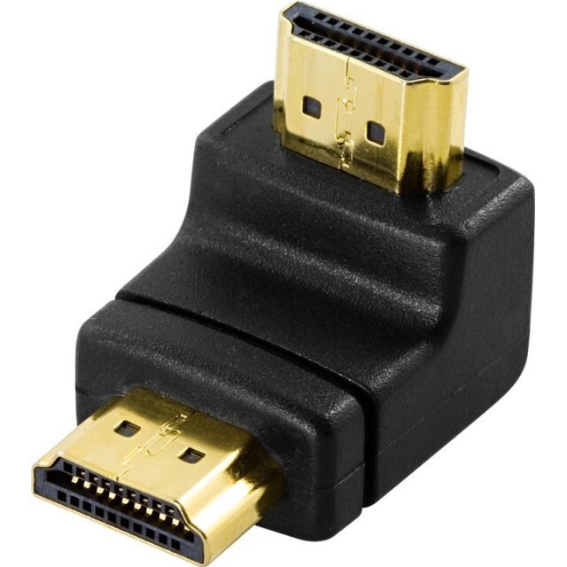 DeLOCK HDMI-adapter, 19-pin han til han, vinklet, guldpletteret