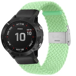 Flettet Elastik Armbånd Garmin Fenix 6X - pistachio