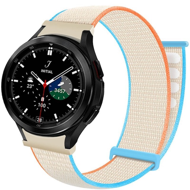 Nylon Armbånd  No-Gap Samsung Galaxy Watch 4 Classic (42mm) - Cream