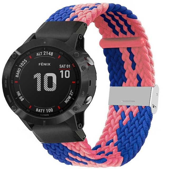 Flettet Elastik Armbånd Garmin Fenix 6 - bluepowder