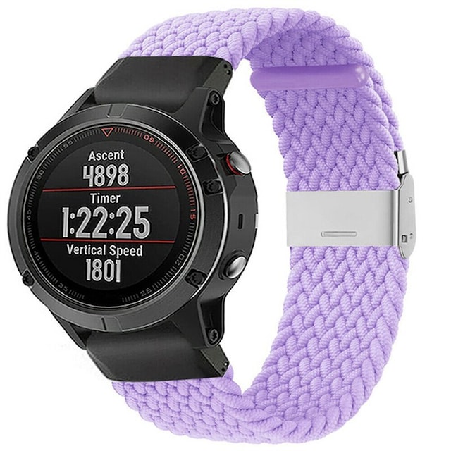 Flettet Elastik Armbånd Garmin Fenix 5 - lightpurple