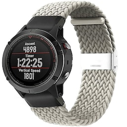 Flettet Elastik Armbånd Garmin Fenix 5 - Stone