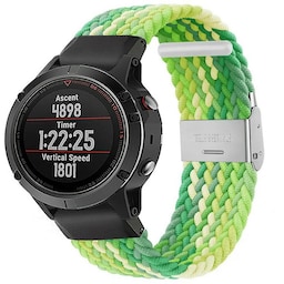 Flettet Elastik Armbånd Garmin Fenix 5X - Gradientgreen