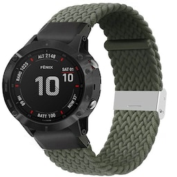 Flettet Elastik Armbånd Garmin Fenix 6X - Army