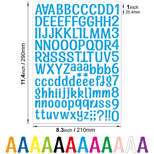 Klistermærker bogstaver og tal 12 ark med 1512 klistermærker | Elgiganten