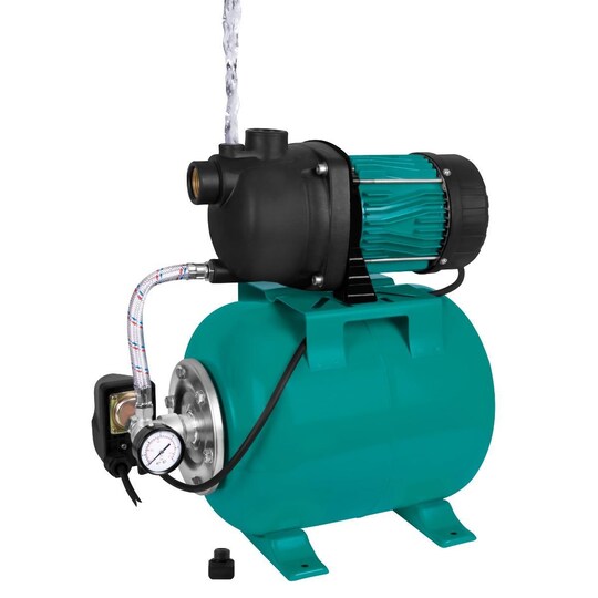 VONROC Vandpumpe Hydrophore pumpe / hydrophore sæt med trykafbryder - 800W  - 3300l/h - 19L tank - Plast pumpehus | Elgiganten