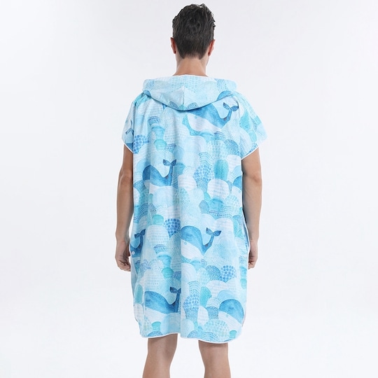 Whale Beach Badehåndklæde med hætte Digital Print Dobbeltsidet Fleece Voksen  MultiColor | Elgiganten