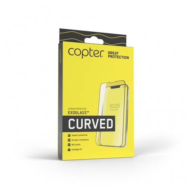 Copter iPhone 14 Pro Max Skærmbeskytter Exoglass Curved Fullglue Black