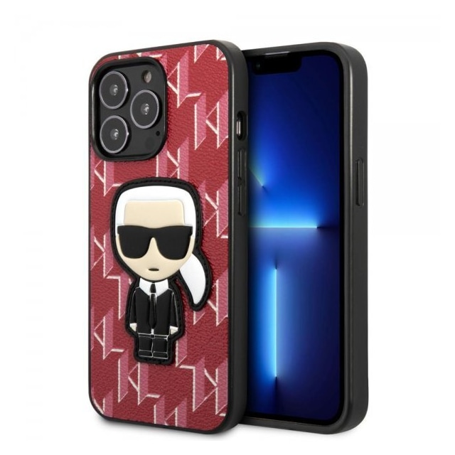 Karl Lagerfeld iPhone 13 Pro Max Cover Monogram Iconic Patch Rød