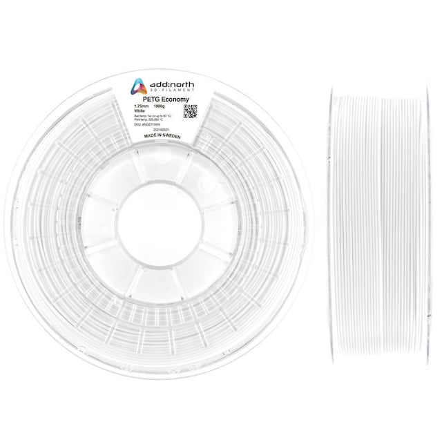 Filament PETG Economy 1.75mm 1000g Hvid