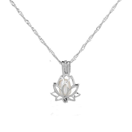Halskæde med lotusblomst - Gløder i mørket Sølv | Elgiganten