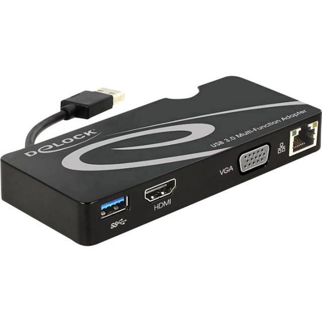 Delock USB 3.0 Netværksadapter 1 GBit/s HDMI™, VGA, USB