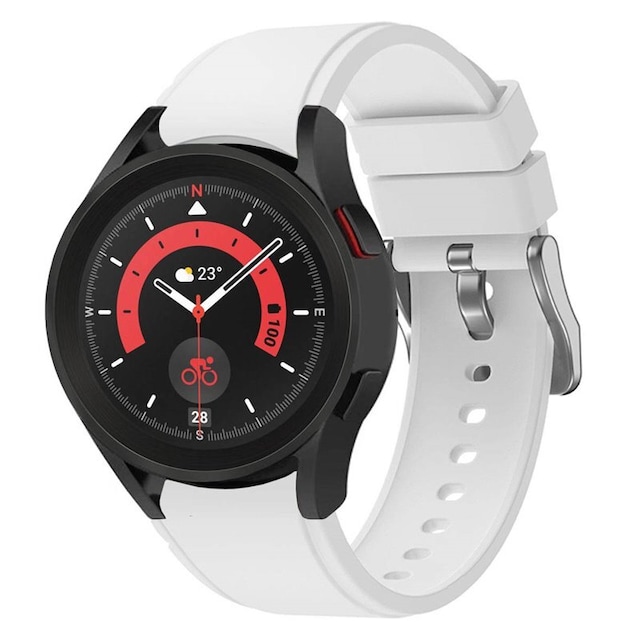 Silikone Armbånd No-Gap Samsung Galaxy Watch 5 Pro (45mm) -Hvid