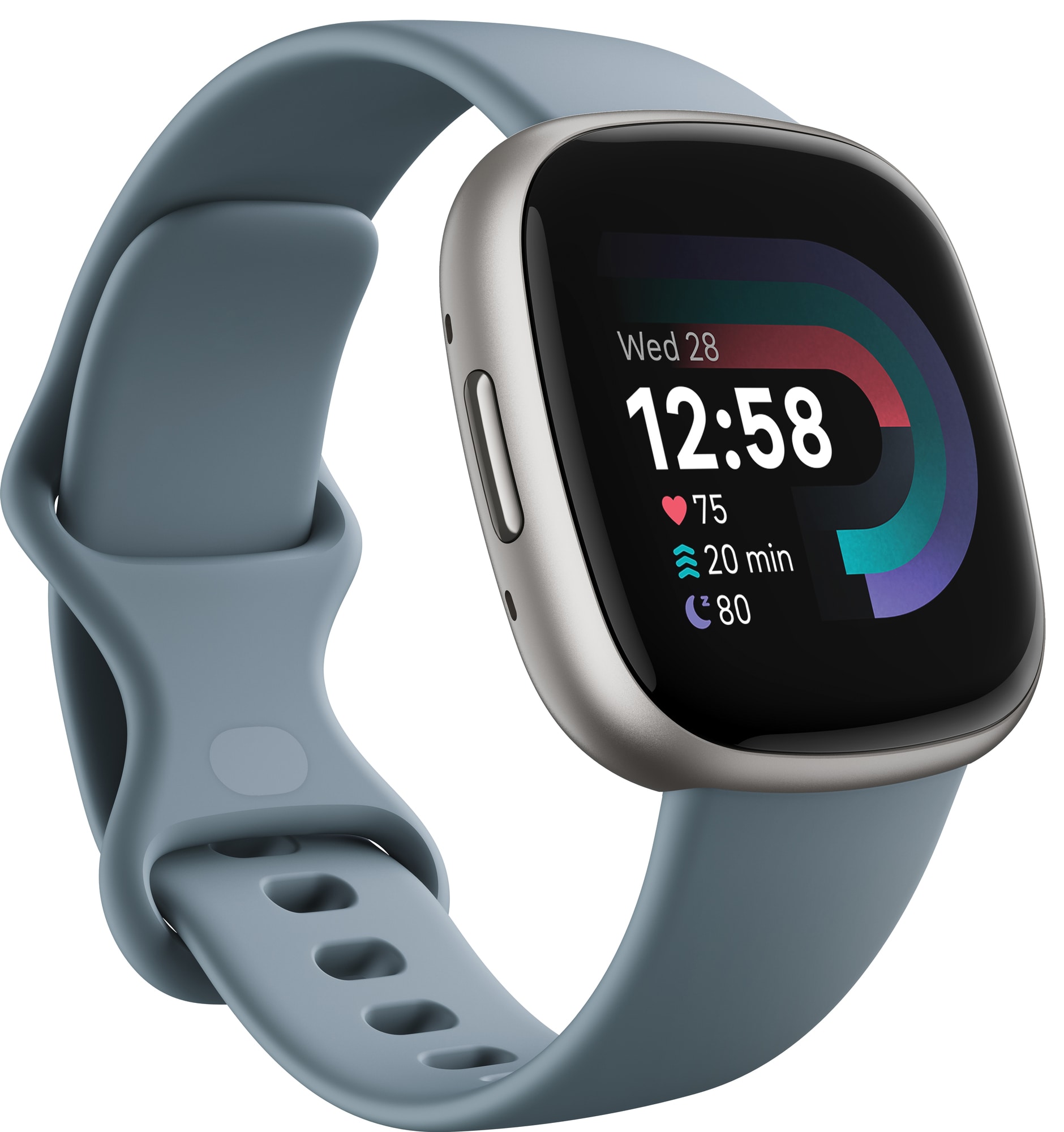 Fitbit Versa 4 smartwatch (Waterfall Blue/Platinum) | Elgiganten