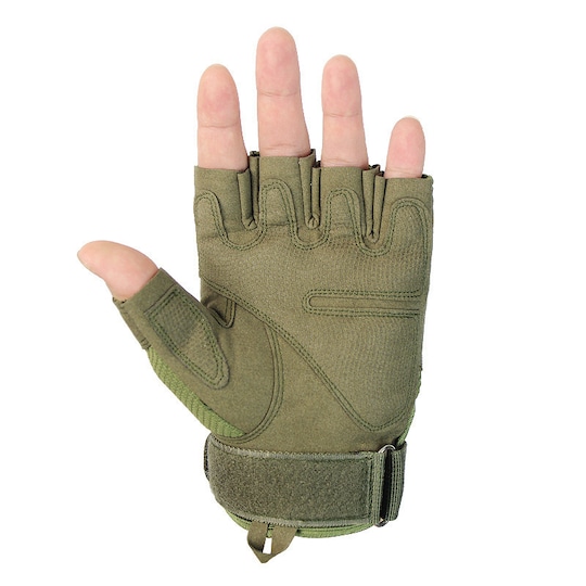 Taktiske handsker halvfinger 1 par Mørkegrøn S | Elgiganten