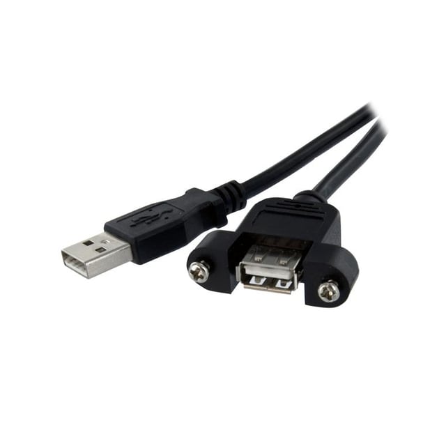 StarTech.com 30 cm panelmontering USB-kabel A till A - F/M, 0,3 m, USB A, USB A,