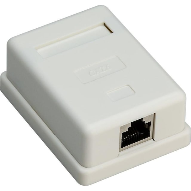 Goobay 1-port RJ45-tilslutningsdåse, CAT 6, STP, hvid