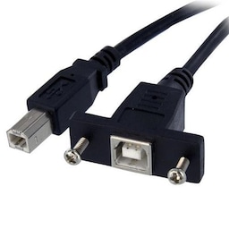 StarTech.com USBPNLBFBM1, 0,3 m, USB B, USB B, USB 2.0, 480 Mbit/s, Sort