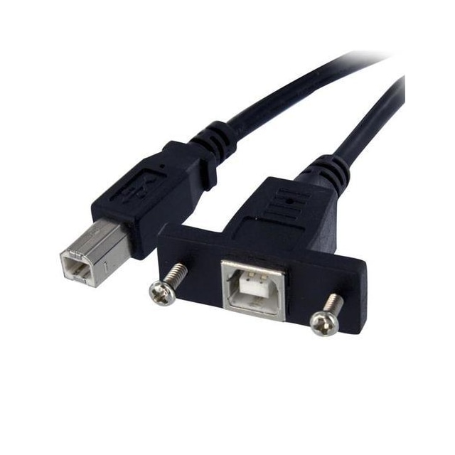 StarTech.com USBPNLBFBM1, 0,3 m, USB B, USB B, USB 2.0, 480 Mbit/s, Sort