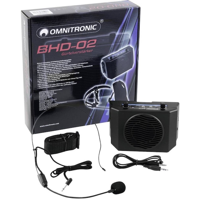 Omnitronic BHD-02 Mobil PA-højtaler 5 cm 2 tommer Batteridrevet 1 stk